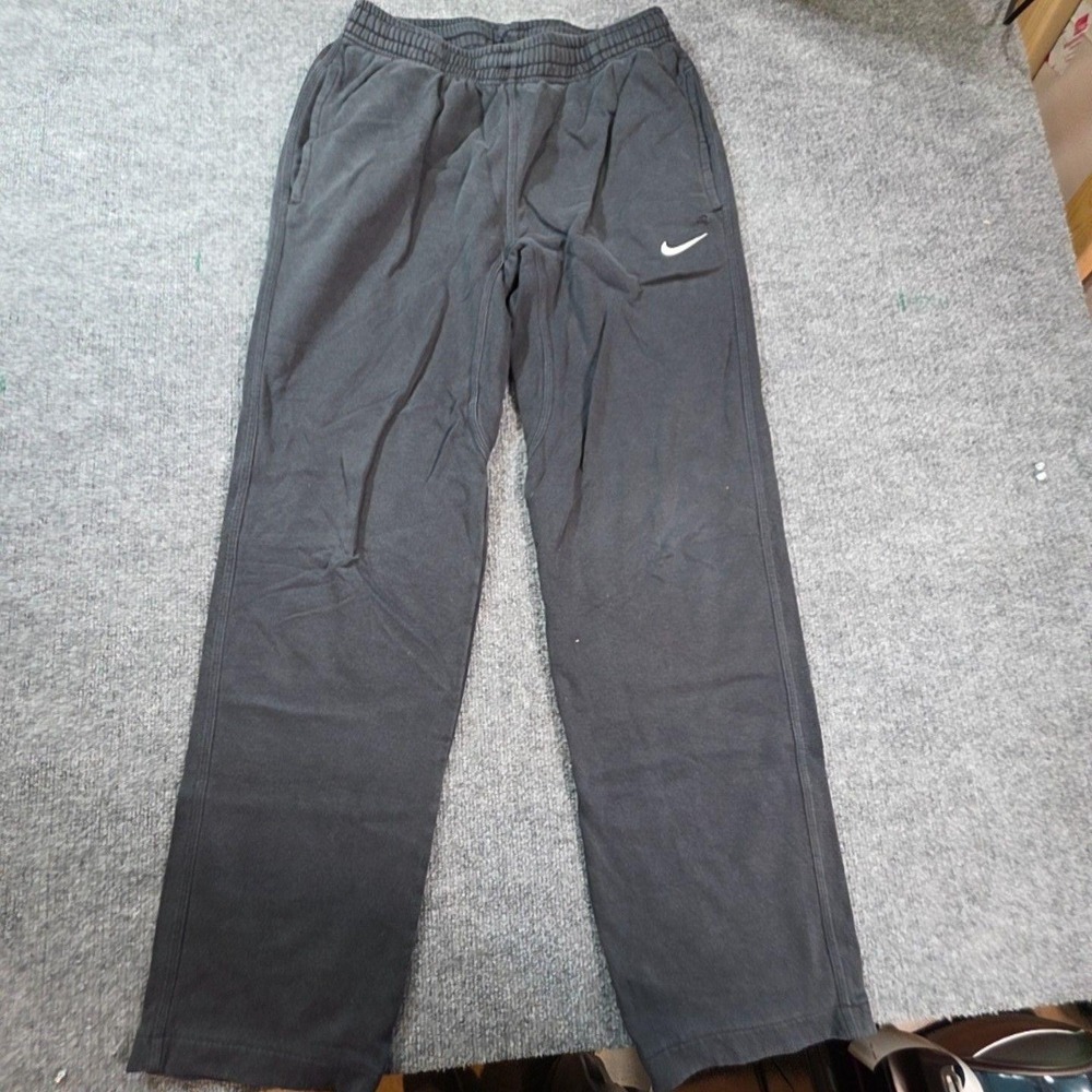 Nike Sweatpants Mens Small Black Fleece Elastic Waist Swoosh Lounge Pants